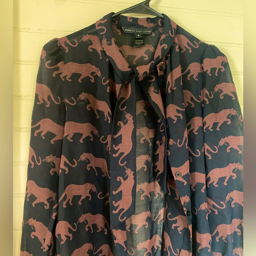 Marc Jaccobs tiger sheer button up